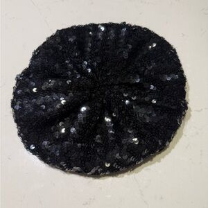 Black Sequin Beret